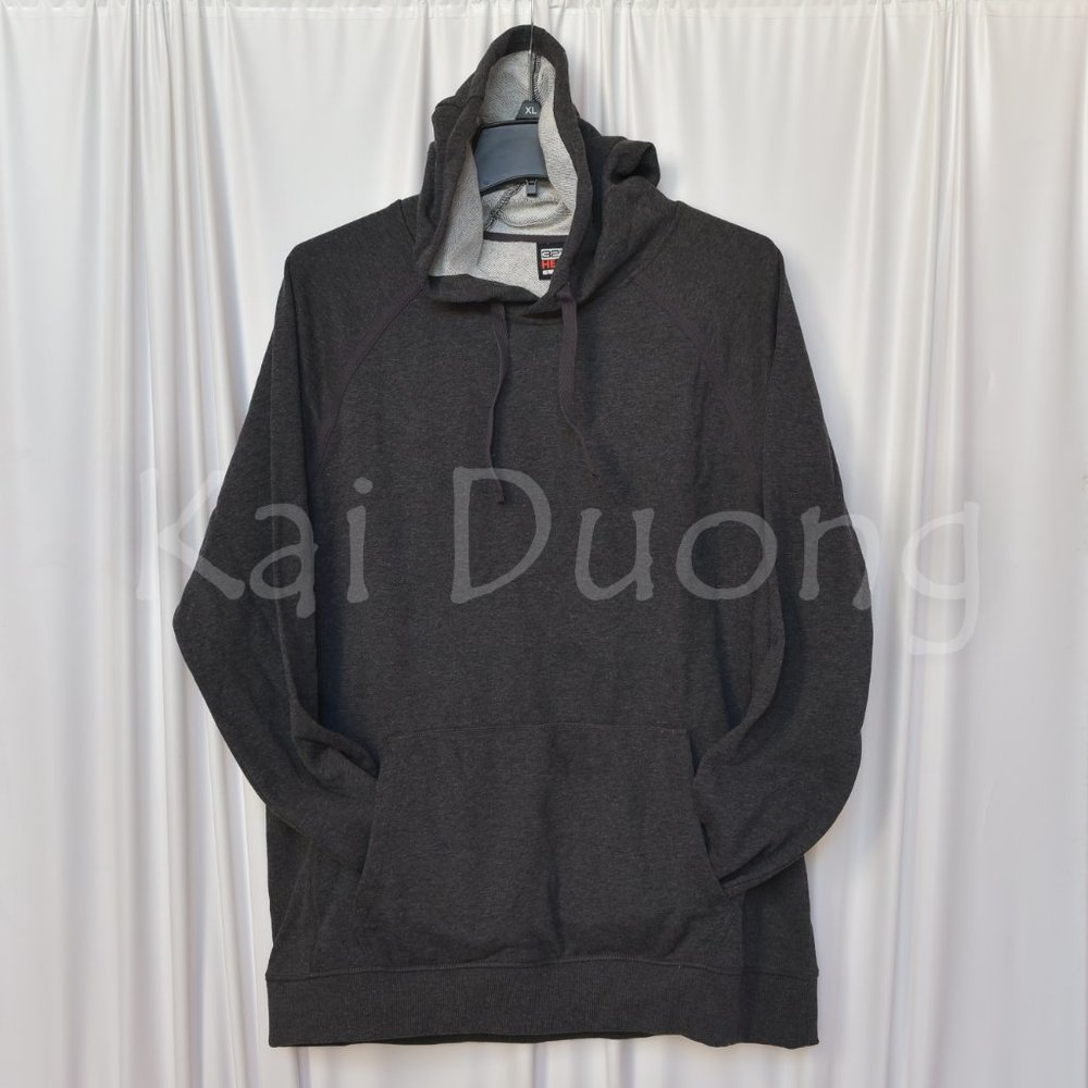 32 Degrees Heat Men's French Terry Long Sleeve Hoodie Sweatshirt BLACK - Picture 3 of 5